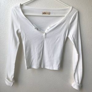White Henley Crop